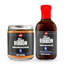 PS Seasoning Blue Ribbon BBQ Bundle Competition Style Rib Rub & Sweet Smoky BBQ Sauce Award-Winning Kansas City Flavor for Ribs, Brisket, Chicken, Pork & More
