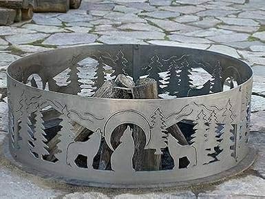 Decorative Wolves Fire Ring, 48 in. diameter