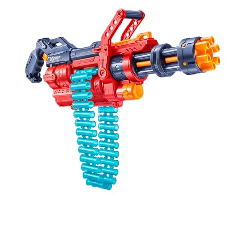 Excel Omega 6 Shooting Targets  98 Darts by ZURU, X-Shot Red Foam Dart Toy Blaster, Automatic Rotating Belt, Slam Fire, Toys for Kids, Teens, Adults Red