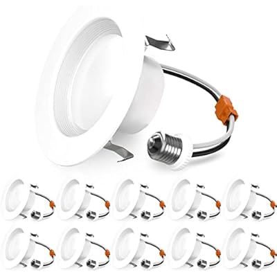 Sunco 10 Pack Retrofit LED Recessed Lighting 4 Inch, 3000K Warm White, Dimmable Can Lights, Baffle Trim, 11W=60W, 660 LM, Damp Rated - ETL.