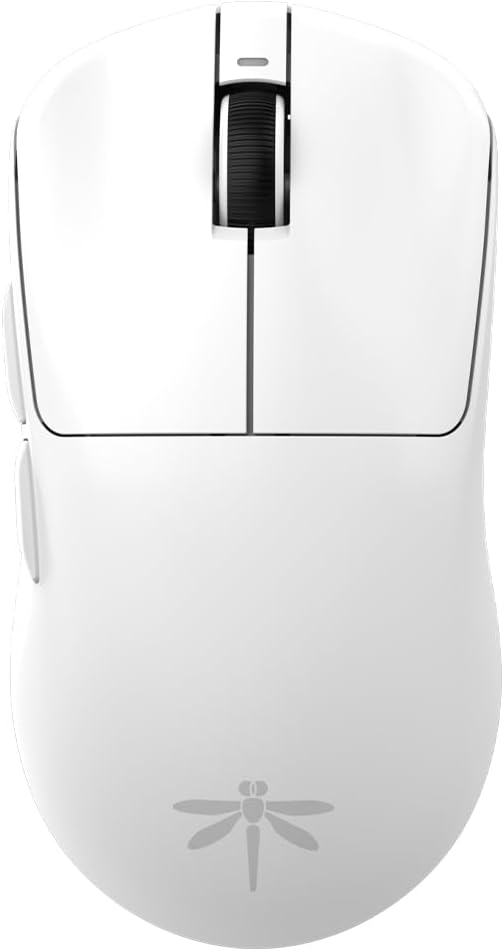 VGN Wireless Gaming Mouse Dragonfly F1 Pro Max White Lightweight 55 Grams Pixart PAW3395 Up to 130 Hours Operation Wireless and Wired Compatible Domestic Regular Product 6 Months