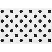 susiyo Bathroom Rug Mat 39 x 20 Inches, Black and White Polka Dot Plush Shaggy Bath Mat Super Soft Non Slip Easy to Clean Bath Rugs Kitchen Rug Mat for Bathroom Kitchen Indoor Outdoor Doormat
