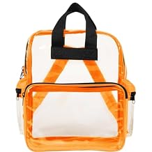 Clear Vinyl Backpack (Orange (Medium))