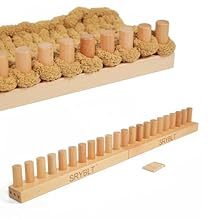 2-Pack DIY Chunky Knit Blanket Loom, 30.2-inch Long Beech Wood Base with Solid Wood Pegs, Stackable for Portability, Expandable Connections, and Clear Coating (with Brand Name)