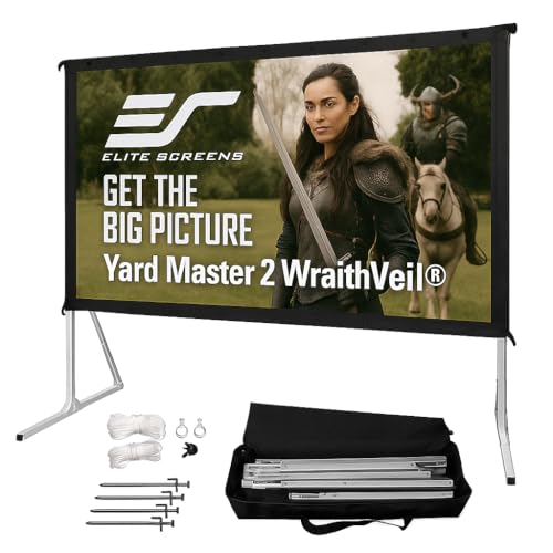 Elite Screens 100-inch Wraith Veil DUAL, 16:9, 0.8 Gain, 150 Viewing Angle, Front & Rear Projection Screen, Yardmaster 2 OMS100H2-Dual