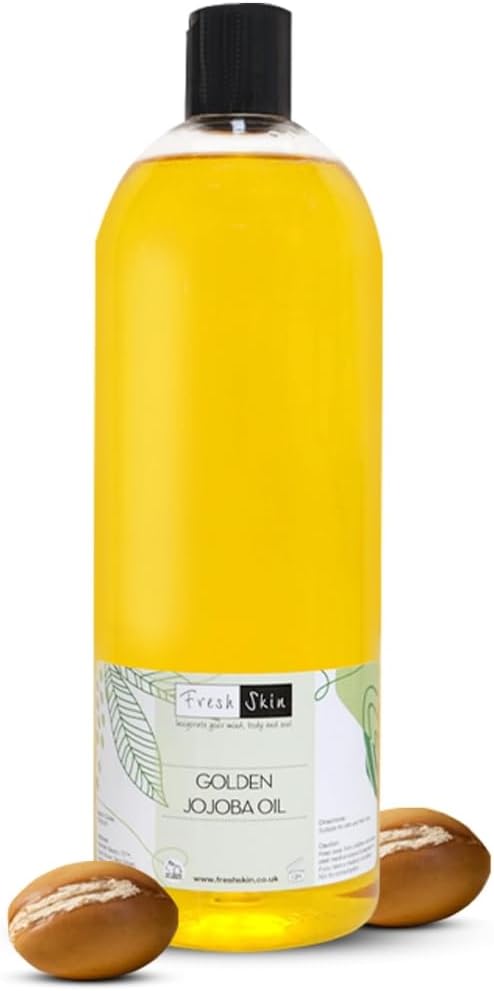 Freshskin Beauty LTD | Golden Jojoba Oil - 1 Litre (1000ml) - 100% Pure & Natural - Unrefined, Cold Pressed & Vegan Friendly