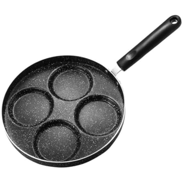 Four Hole Non-stick Egg Frying Pan Medical Stone Omelette Skillet Mini Pancake Maker for Breakfast Kitchen Accessory Random Style