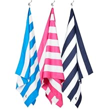 Dock & Bay Beach Towel Bundle - 3X Cabana Beach Towel - for Travel, Swimming, Camping, Holiday - Super Absorbent, Quick Dry, Sand Free - Compact, Lightweight - 100% Recycled Materials - Includes Bag