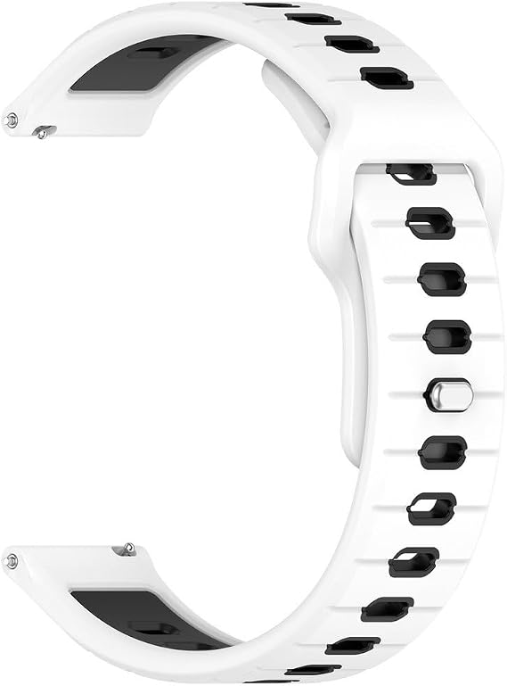 Soft Silicone Wristband for Amazfit Helio-Strap, Premium Comfort, 120mm/96mm x 22mm, Black/White/Green/Red/Orange White
