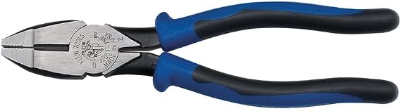 Klein Tools J20017NE Heavy Duty Lineman's Pliers, Made in USA, with High Leverage Design, Heavy Duty Comfortable Handles and Knurled Jaws, 7-Inch