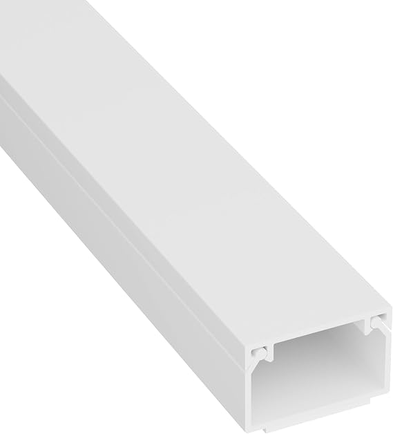 D-Line 3.28ft Cable Raceway, Self Adhesive Cord Cover, Hide Surface Wires, Paintable - 1x 1in (W) x 0.63in (H) x 39in Length - White