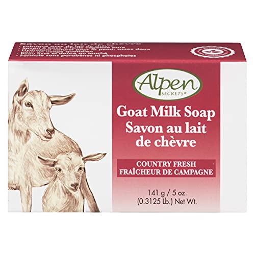 Alpen Secrets Goat Milk Moisturizing Soap, White, 5 Oz Pack of 24