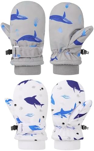 Toddler Gloves Baby Mittens Winter Warm Lined Fleece Gloves Waterproof Snow Baby Girls Mitten for Boys