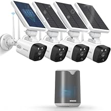OOSSXX (2026 New) Solar Wireless Security Camera System, 4MP 4-Cam Kit with 4CH NVR, 2.4/5.8GHz Dual WiFi, 55% Longer Range Dual Antennas, 130 Wide Angle, No Fee App, IP65