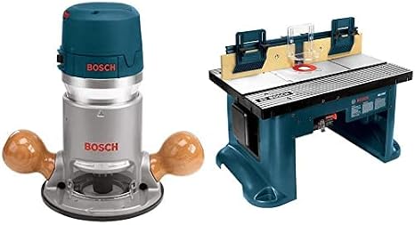 BOSCH 1617EVS 2.25 HP Electronic Fixed-Base Router and RA1181 Benchtop Router Table