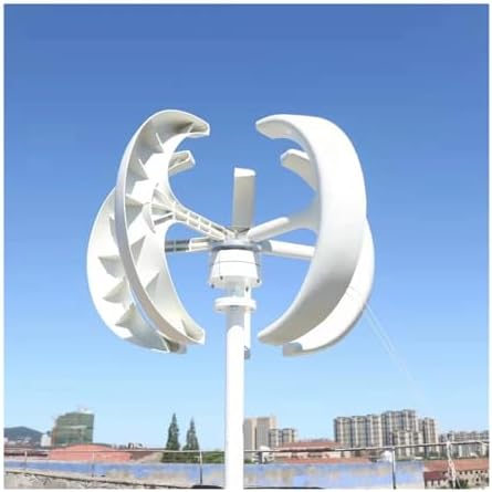 5KW 3KW Vertical Axis Wind Turbine Generator with MPPT Controller - High Efficiency Permanent Magnet Alternator for Home, Farm, and Industrial Energy Solutions (Red, MODEL2_24V_3KW)