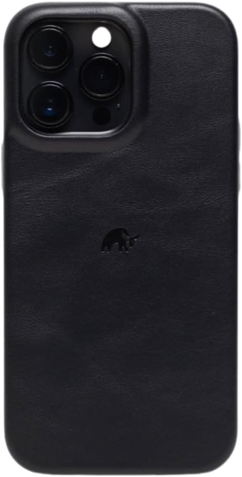 Bullstrap Flex Leather Case w/TPU Corner Protection for iPhone 15 Pro Black