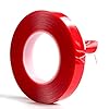 Kaisiking 15mm x 25M Wide Clear Double Sided Tape Two Sided Adhesive Tape Transparent Weatherproof Yards Outdoor Ultra Strength Industrial Mounting Tape