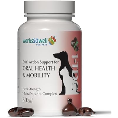 1TDC WorksSoWell Dual Action Hip and Joint Supplement for Dogs & Cats - for Large & Small Breed - Great for Oral Health, Stamina Recovery & Arthritis Pain Relief -60 ct