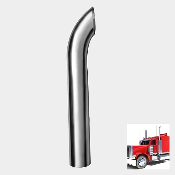 5 inch OD Curved Chrome Exhaust Stack 36 inch Long 5" x 36" Pipe