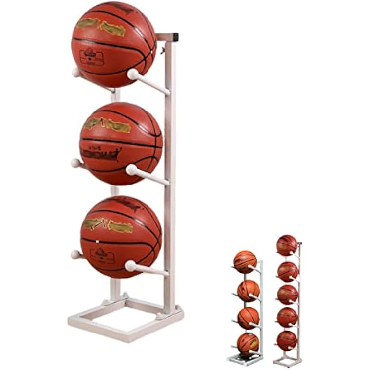 Indoor Vertical Display Stand, Storage Garage Organizer, Simple And Convenient Assembly, Indoor And Outdoor Design, Vertical Standing Metal Sport Ball Holder Organizer  Color : White , Size : 60232