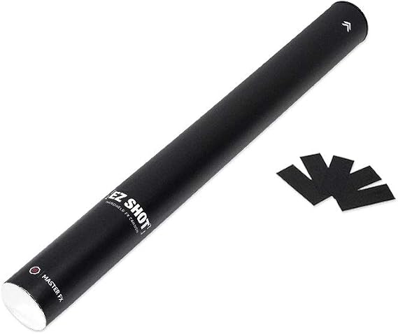 EZ Shot Handheld Special FX Cannon - Fireproof (Medium - 24" Cannon, Black Metallic Mylar Confetti)