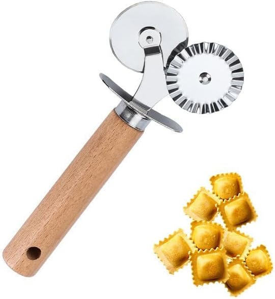 Pastry Double Cutter Wheel,Dual-Head Baking Tool for Home and Kitchen Use,Ravioli Cutter