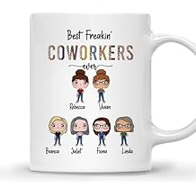Gossby Personalized Coffee Coworker Mug - Custom Coworker Gifts For Women With Design, Name - Birthday, Xmas, Going Away, Farewell, Goodbye Gifts For Coworkers - Best Freakin Coworker Ever - 6 Women
