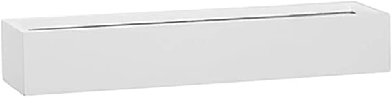 Pottery Pots Long Rectangle Glossy White Planter - Elegant Slim Low Modern Outdoor Pot 3.75H x 6W x 23.5 L - Flower Planters