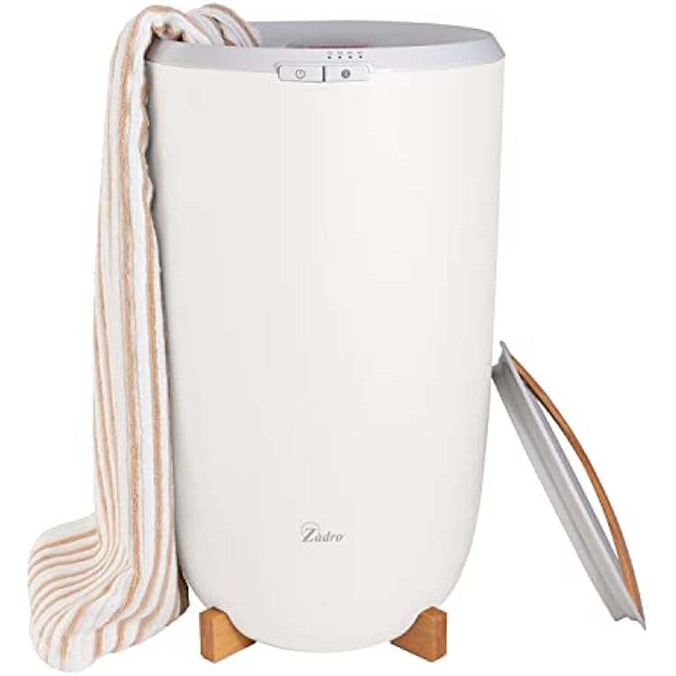 Zadro Large Hot Towel Warmer Bucket Timer Electric Towel Warmer for Bathroom Auto-Shut Off Heated Towel Warmer Spa Large | 20L | 12 Dia. x 21 Tall, White