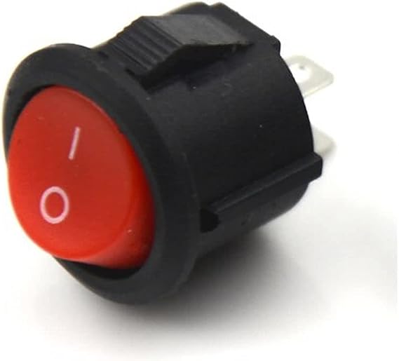Yuvarlak 2 Pin Anahtar Rocker Switch Mini Buton Kırmızı Aç Kapa