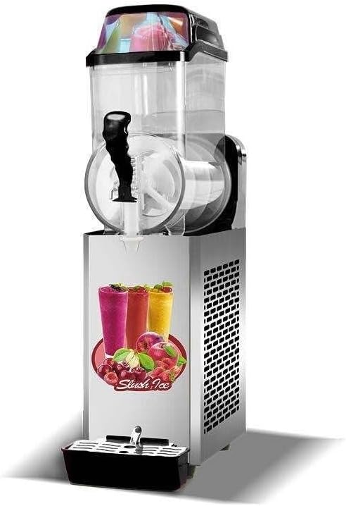 COUCHO Commercial Slushy Machine, 12/24/36L Snow Melting Machine, Automatic Cylinder Slash Ice Juice Maker, Stainless Steel Margarita Smoothie Frozen Drink Maker, for Bars Cafes Restaurants(Red,12L)