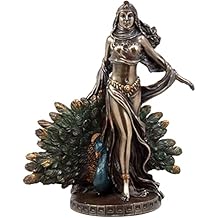 Ebros Gift Roman Juno Greek Goddess Hera with Sacred Peacock Statue Deity of Marriage Fertility & Women Decorative Figurine Mythology Deity Heiress Wife of Zeus
