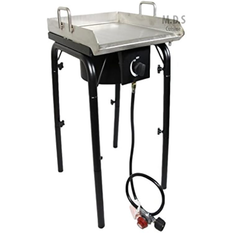 Stainless Steel Griddle 18x16 Plancha with Heavy Duty Stand,BBQ Outdoors,Grill,Flat Top,Stove,High Pressure Burner,
