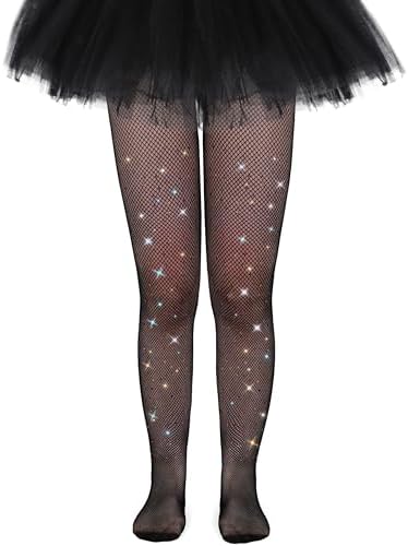 YMYDYFC Girls Tights Toddler Girl Sparkle Tight Fishnet Stockings For Kids Christmas Halloween