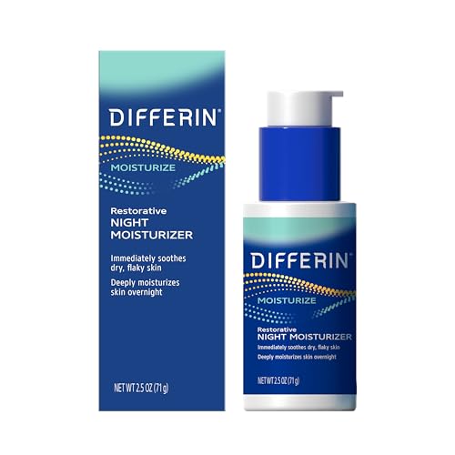 Differin Night Cream with Hyaluronic Acid, Restorative Night Moisturizer by the Makers of Differin Gel, Gentle Skin Care for Acne Prone Sensitive Skin, 2.5 oz Packaging May Vary