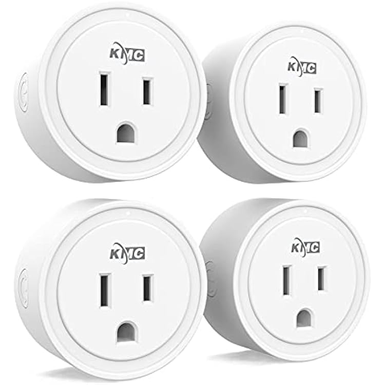 KMC Smart Plug Mini 4-Pack, Wi-Fi Outlets for Smart Home, Remote Control Lights and Devices from Anywhere, No Hub Required, ETL Certified, Works with Alexa and Google Home