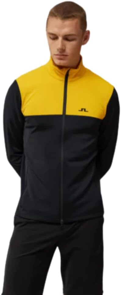 J Lindeberg Mens Banks Mid Layer Full Zip Golf Jacket - Daylily L