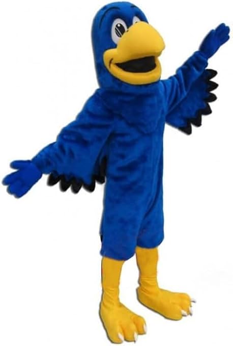 Blue Falcon Mascot Costume for Adults Men & Women with Built-in Fan Inside the Head