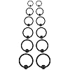 SCERRING 12PCS 12G Stainless Steel Captive Bead Ring Nose Rings Hoop Helix Daith Cartilage Tragus Earrings Nipple Eyebrow PA Body Piercing 8mm 10mm 12mm 14mm 16mm 19mm
