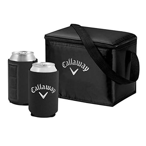 Callaway Soft Cooler Bag Gift Set with Magnetic Can Cooler, Black