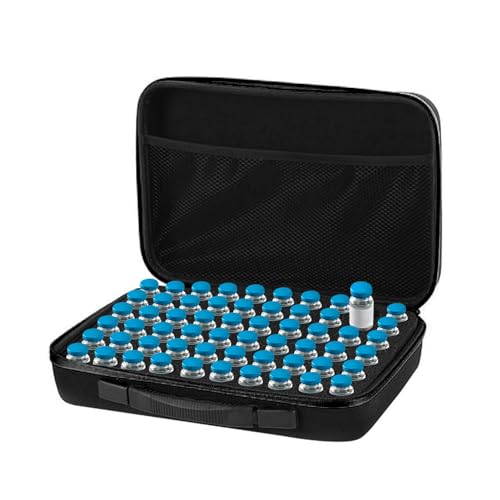 60 Slots Diabetic Insulin Peptide Fridge Carrying Case Vial Holder Storage Protector Bag Fits Standard 10ml Vials, Insulin Cooler Travel Kits Case Organizer Diabetes ProtectorBlack 60-slot