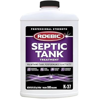 Roebic K-37-Q Septic Tank Treatment: Removes Clogs, Environmentally Friendly Bacteria Enzymes, Safe for Toilets, 32 Fl Oz - Lasts 1 Year, 32 Ounces