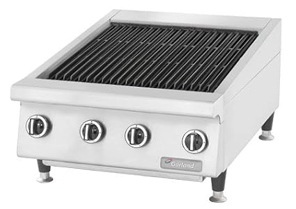 Garland GTBG60-NR60 Heavy Duty 60" Gas Countertop Charbroiler with Cast Iron Radiants & Non-Adjustable Grates