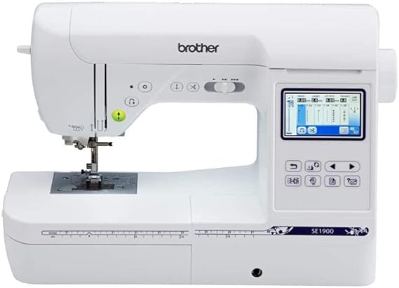 Brother SE1900 Sewing and Embroidery Machine, 138 Designs, 240 Built-in Stitches, Computerized, 5" x 7" Hoop Area, 3.2" LCD Touchscreen Display, 8 Included Feet