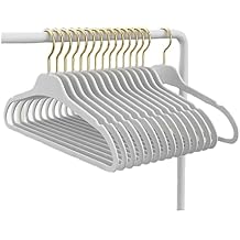 Hanger Storage Rack, Hangers 20 Pack Heavy Duty, Lightweight & Space Saving Plastic Hangers for Closet Laundry Dry Cleaning Room (Gray)