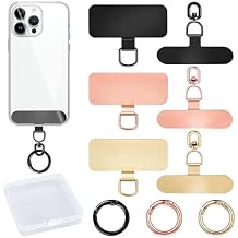 6Pcs Universal Phone Lanyard Patch Pad with 3 Metal Spring Rings