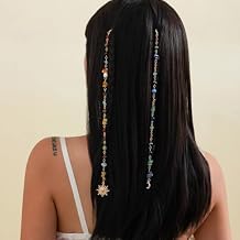 Hair Jewelry for Braids Long Tassel Braided Hair Chain With Clips, Rave Hair Charms Accessories for Women, Boho Braided Hair Jewelry Set