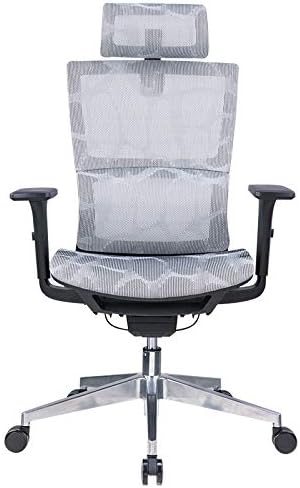 Ergonomic Mesh Office Chair,Curved Cushion Highback Computer Chair,Adjustable Lumbar Support,90-135 Tilt Function and Headrest Home Office Chair,Swivel Executive Task Chair.,White