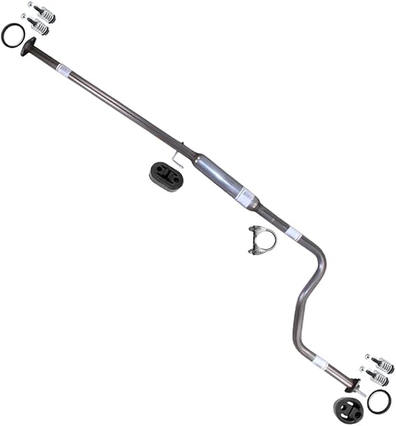 Exhaust Resonator Pipe Compatible with Honda Civic 1996-2000 1.6L | Stainless Steel | Northeastern Exhaust | Free Clamp, Gaskets, Hangers and Spring Bolt Kit Included | Direct-Fit